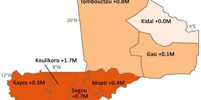 Kaart Mali elanikkonnast